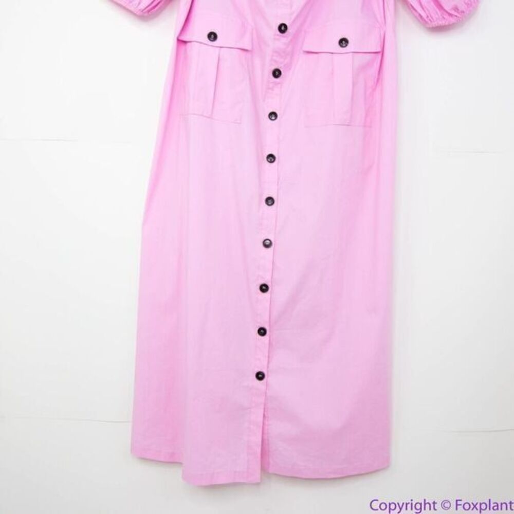 NEW Eloquii‎ pink Puff Sleeve Dress with Pocket Detail, 20 - Picture 5 of 16